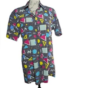 90's Retro Geometric Pattern Fresh Prints of Bel-Air Shirt | Size Small